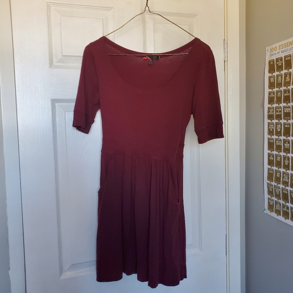 Burgundy red fall dress